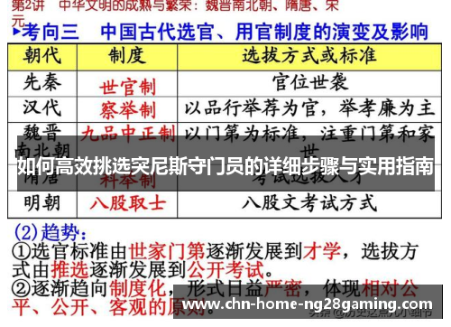 如何高效挑选突尼斯守门员的详细步骤与实用指南
