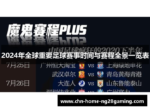 2024年全球重要足球赛事时间与赛程全景一览表