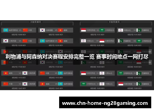 利物浦与阿森纳对决赛程安排完整一览 赛事时间地点一网打尽